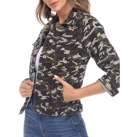 White Mark Women's Camo Denim Jacket| White Mark In Lebanon