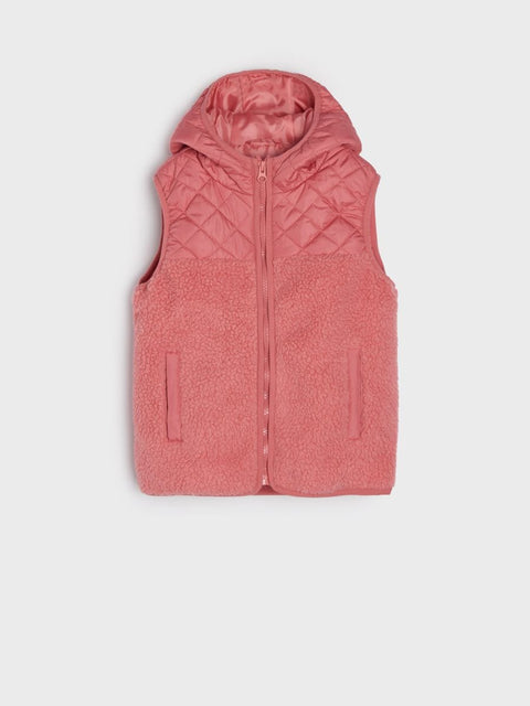 Sinsay Girl's Dusty Rose Hooded Vest | Sinsay In Lebanon