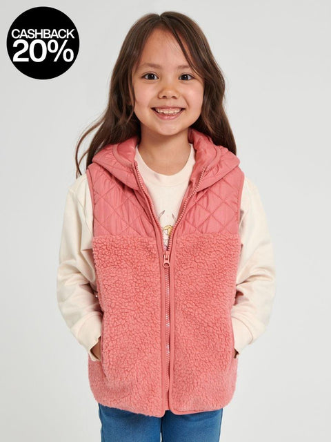 Sinsay Girl's Dusty Rose Hooded Vest | Sinsay In Lebanon