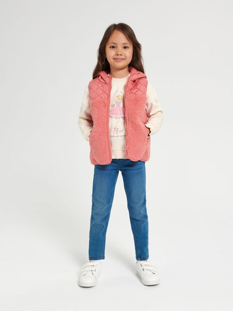 Sinsay Girl's Dusty Rose Hooded Vest | Sinsay In Lebanon