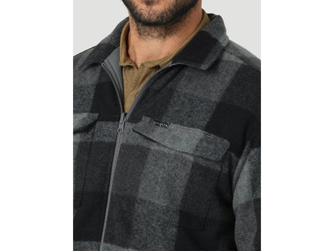 Wrangler Men's Grey & Black Checkered 2 Chest Pockets Jacket | Wrangler In Lebanon