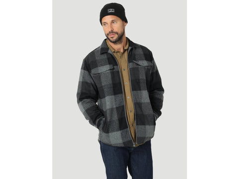 Wrangler Men's Grey & Black Checkered 2 Chest Pockets Jacket | Wrangler In Lebanon