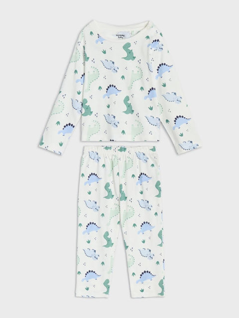 Sinsay Baby Boy's Light Green Dinosaur Printed Pajama Set 2pcs | Sinsay In Lebanon