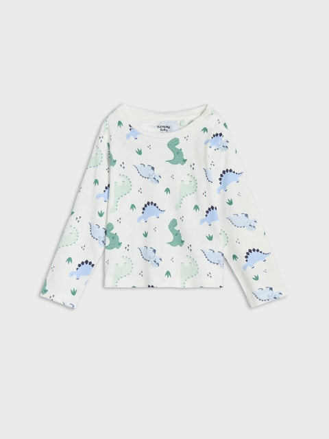 Sinsay Baby Boy's Light Green Dinosaur Printed Pajama Set 2pcs | Sinsay In Lebanon