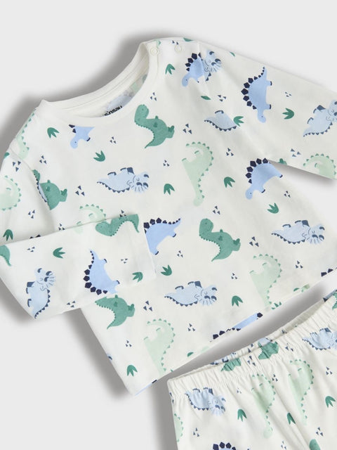 Sinsay Baby Boy's Light Green Dinosaur Printed Pajama Set 2pcs | Sinsay In Lebanon