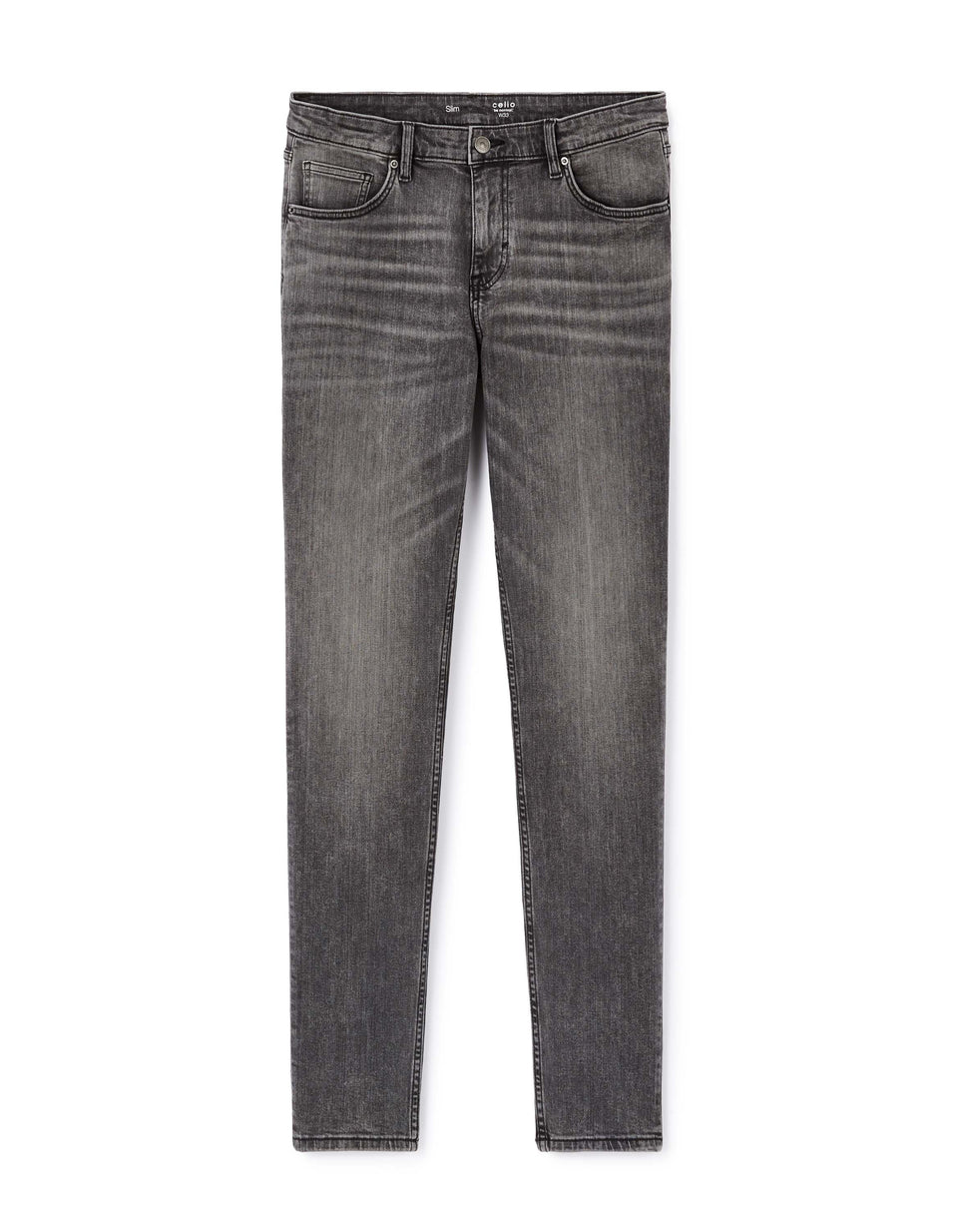 Gray jeans on a white background