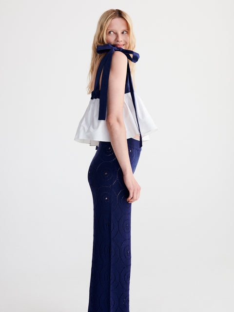 Reserved Women's White Cotton Top With Ties | Reserved In Lebanon
