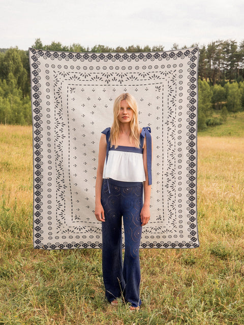 Reserved Women's White Cotton Top With Ties | Reserved In Lebanon