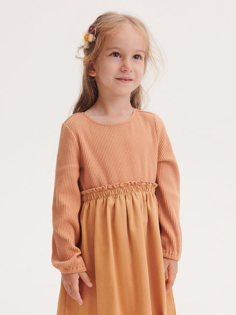 Reserved Baby Girl's Beige Cotton Rich Dress | Reserved In Lebanon
