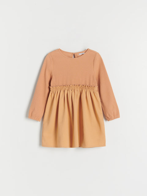 Reserved Baby Girl's Beige Cotton Rich Dress | Reserved In Lebanon