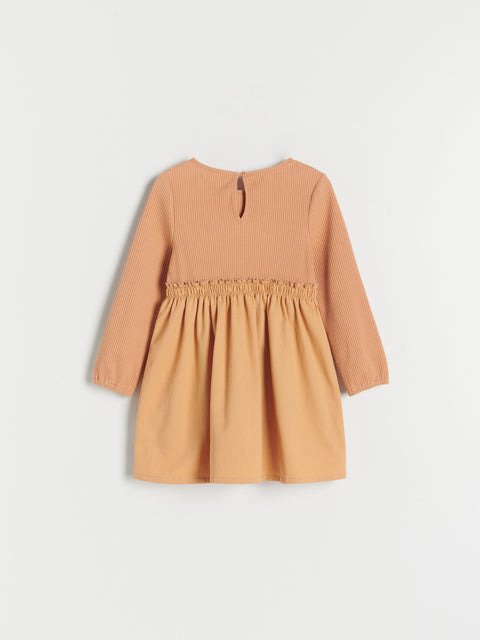 Reserved Baby Girl's Beige Cotton Rich Dress | Reserved In Lebanon