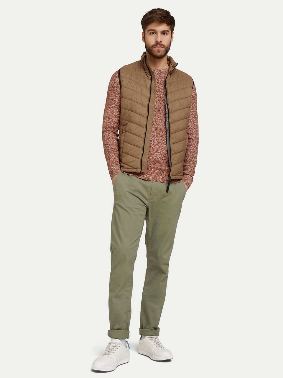 Tom Tailor Men's Brown Puffer Vest | Tom Tailor In Lebanon