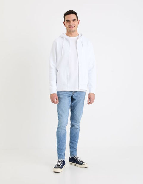 Celio Men's White Cotton Zip Up Hoodie|Celio In Lebanon