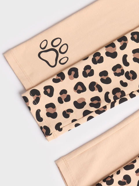 Sinsay Baby Girl's Beige & Animal Print Pack Of 2 Leggings | Sinsay In Lebanon