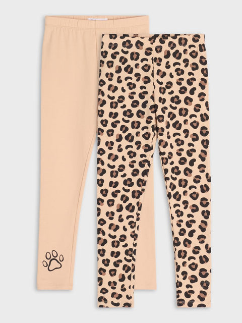 Sinsay Baby Girl's Beige & Animal Print Pack Of 2 Leggings | Sinsay In Lebanon