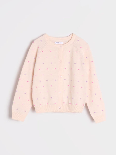 Sinsay Girl's Light Beige Polka Dot Buttoned Sweater | Sinsay In Lebanon