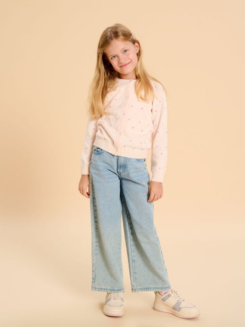 Sinsay Girl's Light Beige Polka Dot Buttoned Sweater | Sinsay In Lebanon
