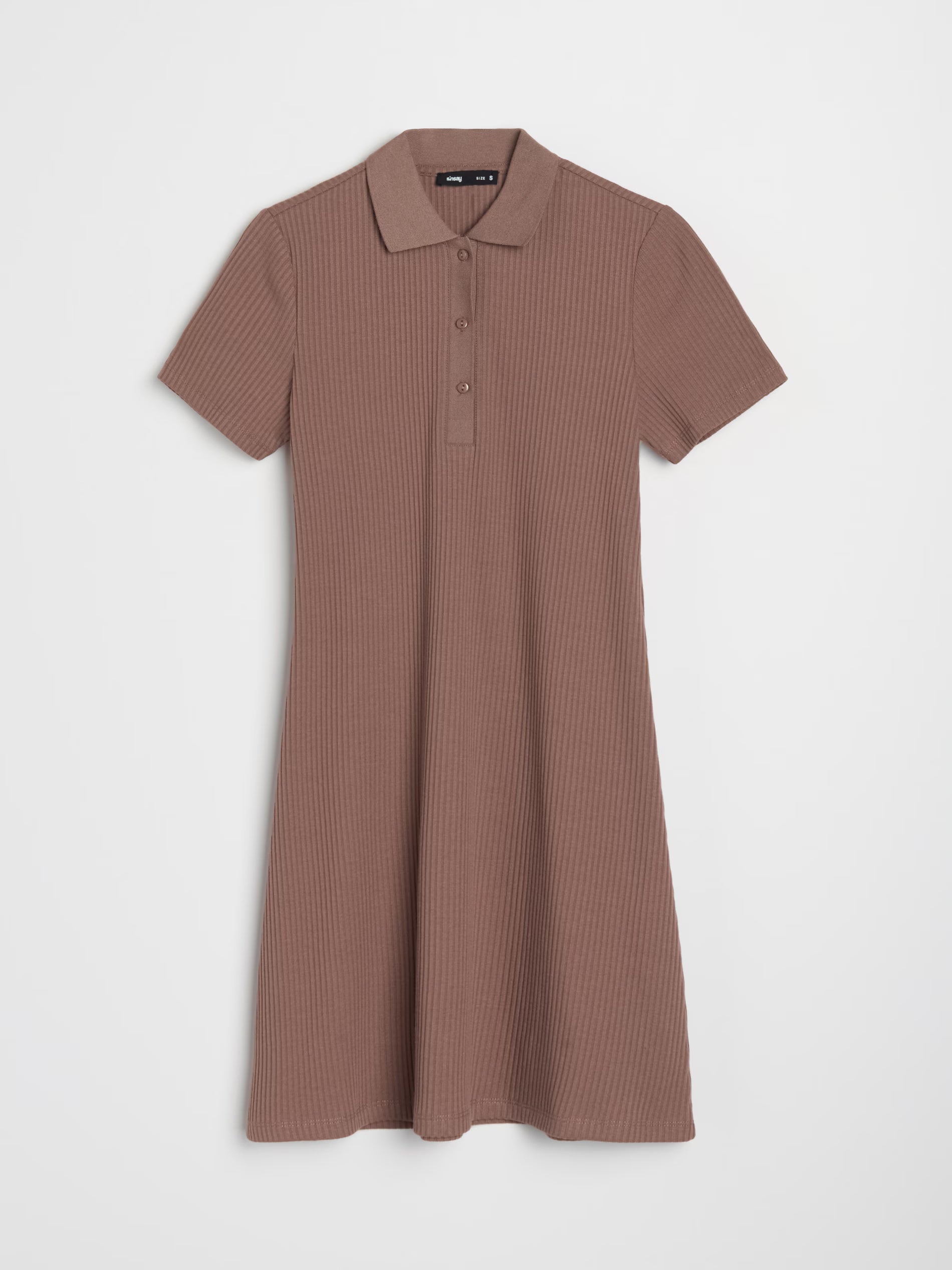 Sinsay Women’s Brown Ribbed Polo Mini Dress | Sinsay in Lebanon