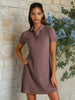 Sinsay Women’s Brown Ribbed Polo Mini Dress | Sinsay in Lebanon
