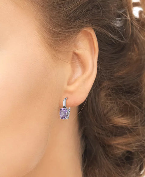 R.H. Macy & Co Women's Purple & Sterling Silver Genuine Amethyst Stone Of Courage Earrings | R.H. Macy & Co In Lebanon
