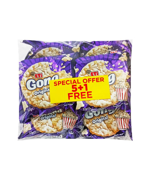 Eti Gong Original Corn & Rice Cakes 32g ( 5+1 Free)  | Eti In Lebanon