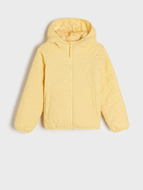 Sinsay Girl's Yellow Floral Hooded Quilted Jacket |Sinsay In Lebanon