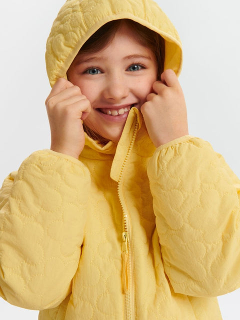Sinsay Girl's Yellow Floral Hooded Quilted Jacket |Sinsay In Lebanon