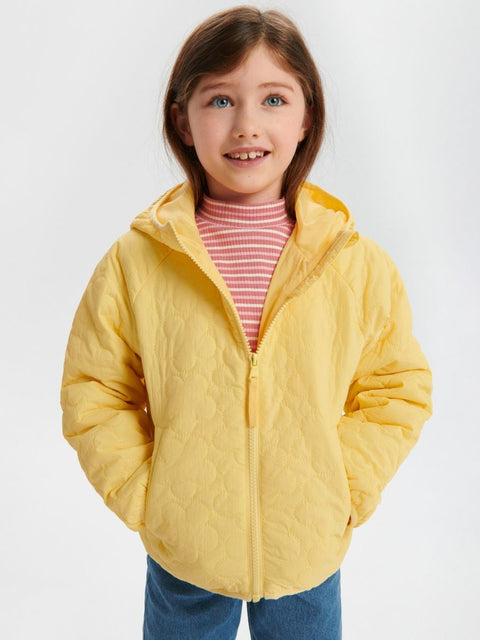 Sinsay Girl's Yellow Floral Hooded Quilted Jacket |Sinsay In Lebanon