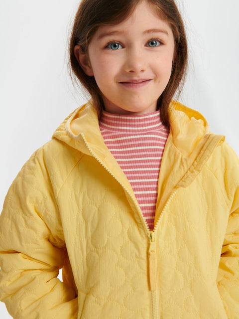 Sinsay Girl's Yellow Floral Hooded Quilted Jacket |Sinsay In Lebanon