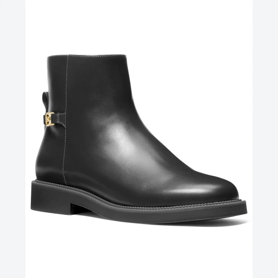 Michael Kors Women's Black Faux LeatherMandy Block Heeled Boots