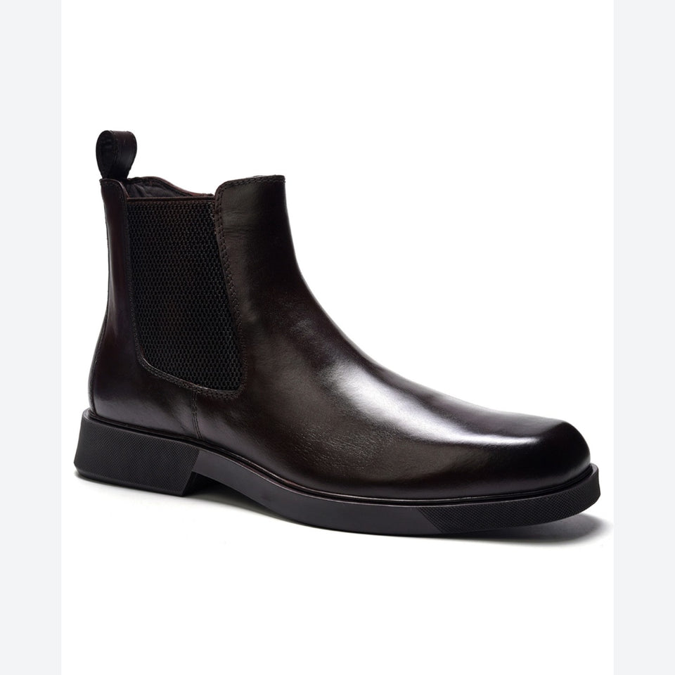 Anthony Veer Men's Dark Brown Lenox Slip-on Chelsea Boots