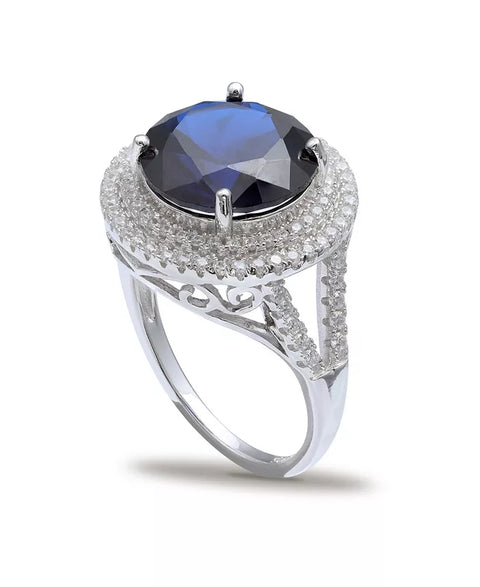 Giani Bernini Women's Silver-Blue Cubic Zirconia Double Pave Row Ring |Giani Bernini in Lebanon