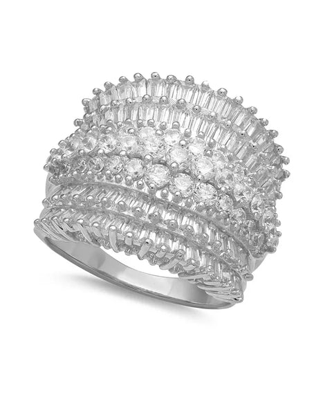 Giani Bernini Women's Silver Cubic Zirconia Multi Row Princess Ring |Giani Bernini in Lebanon