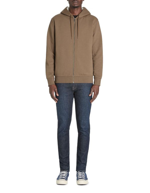 Celio Men's Taupe Cotton Blend Zip-Up Hoodie|Celio In Lebanon