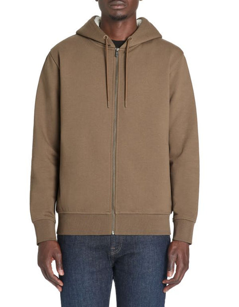 Celio Men's Taupe Cotton Blend Zip-Up Hoodie|Celio In Lebanon