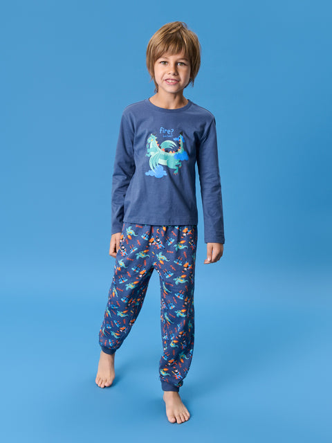 Sinsay Boy's Navy Blue Two Piece Pajama Set | Sinsay In Lebanon