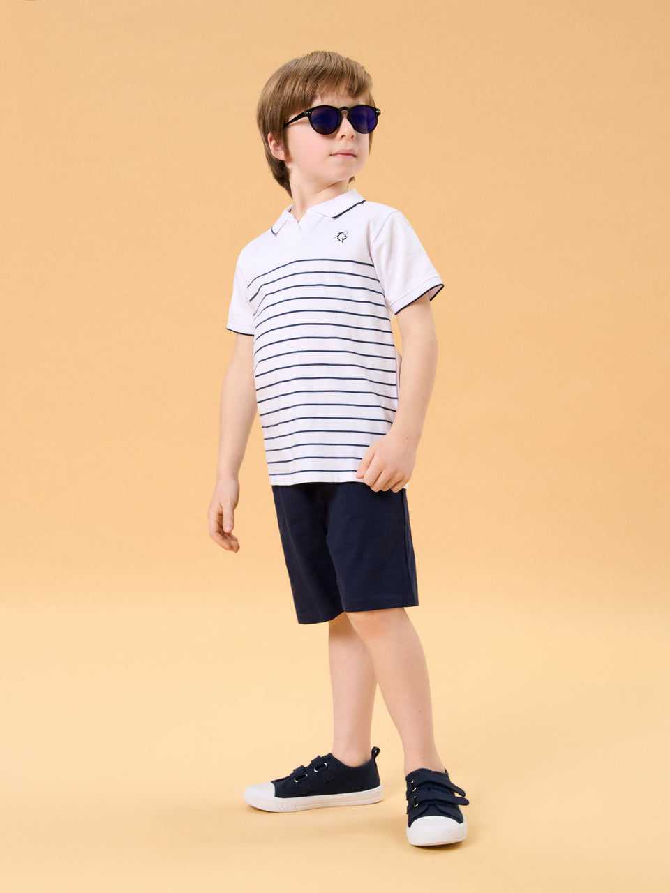 Sinsay Boy's Navy & White Jersey Short Set AYA