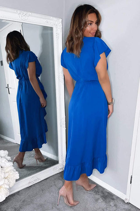 AX Paris Women's Blue  Frill SLeeve Dress  DA1221 FE254 (shr)