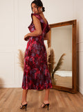 Chi Chi London Women's Burgundy Dress TX9MQ FE637