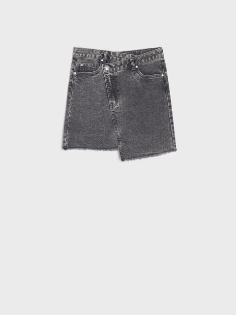 Sinsay Girl's Washed Black Denim Mini Skirt | Sinsay In Lebanon