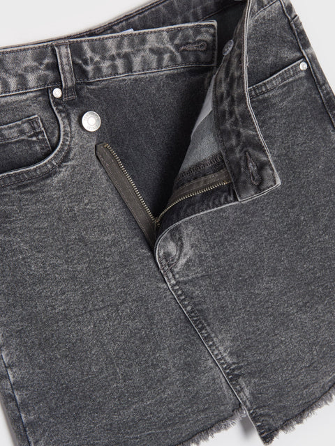 Sinsay Girl's Washed Black Denim Mini Skirt | Sinsay In Lebanon