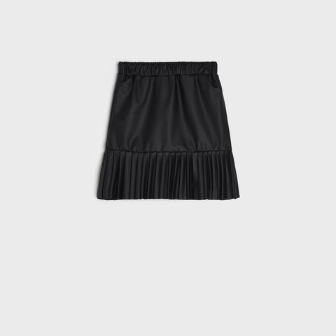 Black pleated skirt on a white background