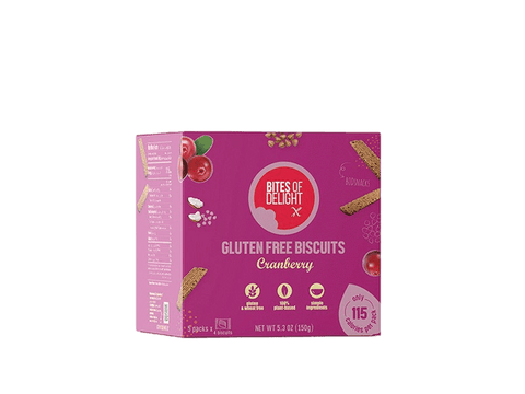 Bites Of Delight Gluten Free Biscuits Cranberry Flavor 5packs x 4 Biscuits 120g | Bites Of Delight In Lebanon