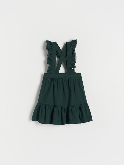 Reserved Baby Girl's Dark Green Suspender Skirt | Reserved In Lebanon