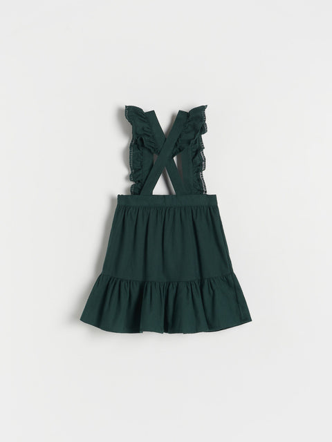 Reserved Baby Girl's Dark Green Suspender Skirt | Reserved In Lebanon