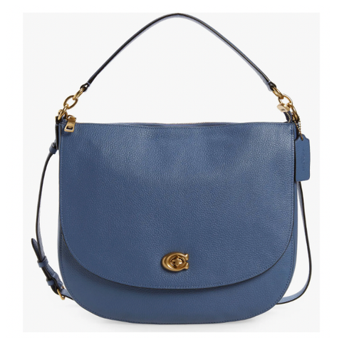 Coach Women's Blue Leather Demi-Hobo Shoulder Bag |Coach In Lebanon