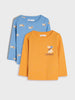 Sinsay Baby Boy's Blue & Mustard Printed 2 Packs T-Shirt | Sinsay In Lebanon
