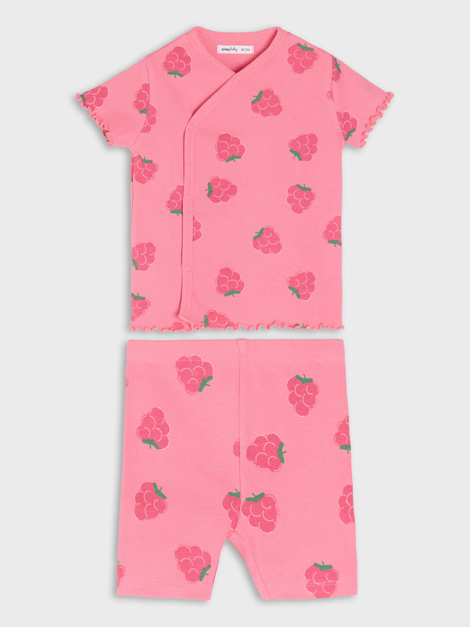 Sinsay Baby Girl's Pink All-Over Berry Print Pajama Set