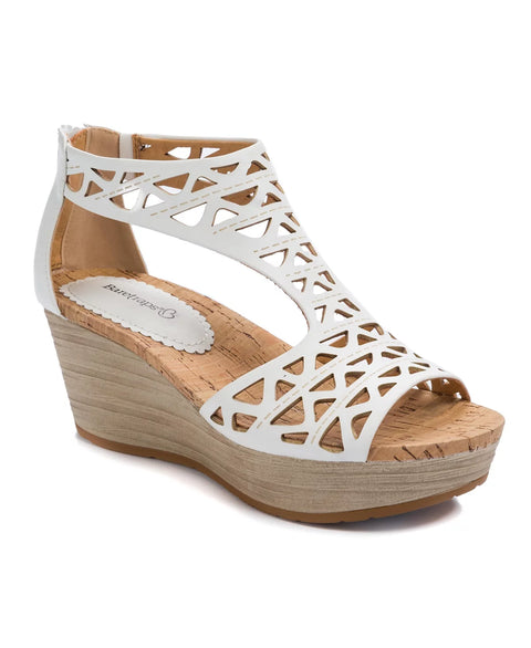 Baretraps Women's White Miriam Wedge Sandals | Baretraps In Lebanon
