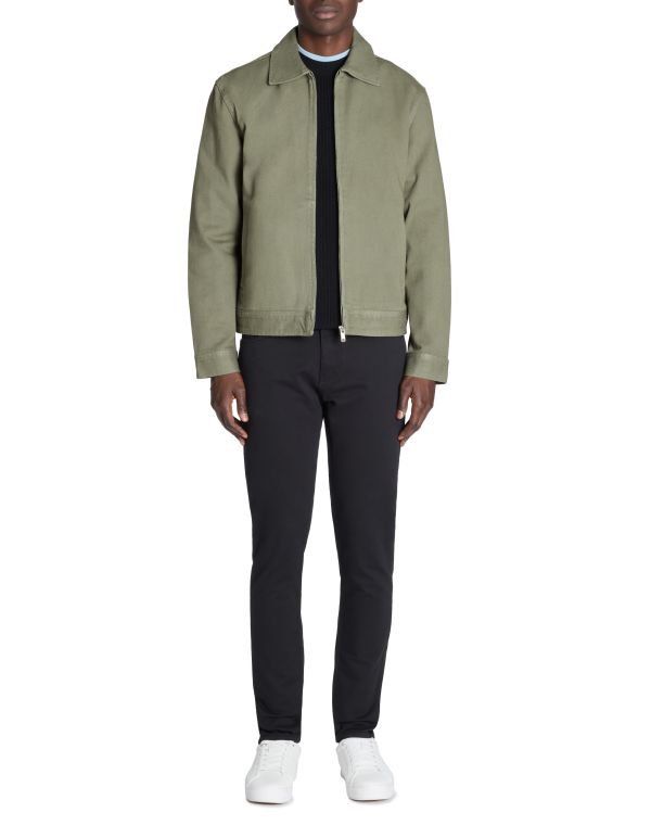 Celio Men's Khaki Green Shirt Collar Jackets | Celio In Lebanon